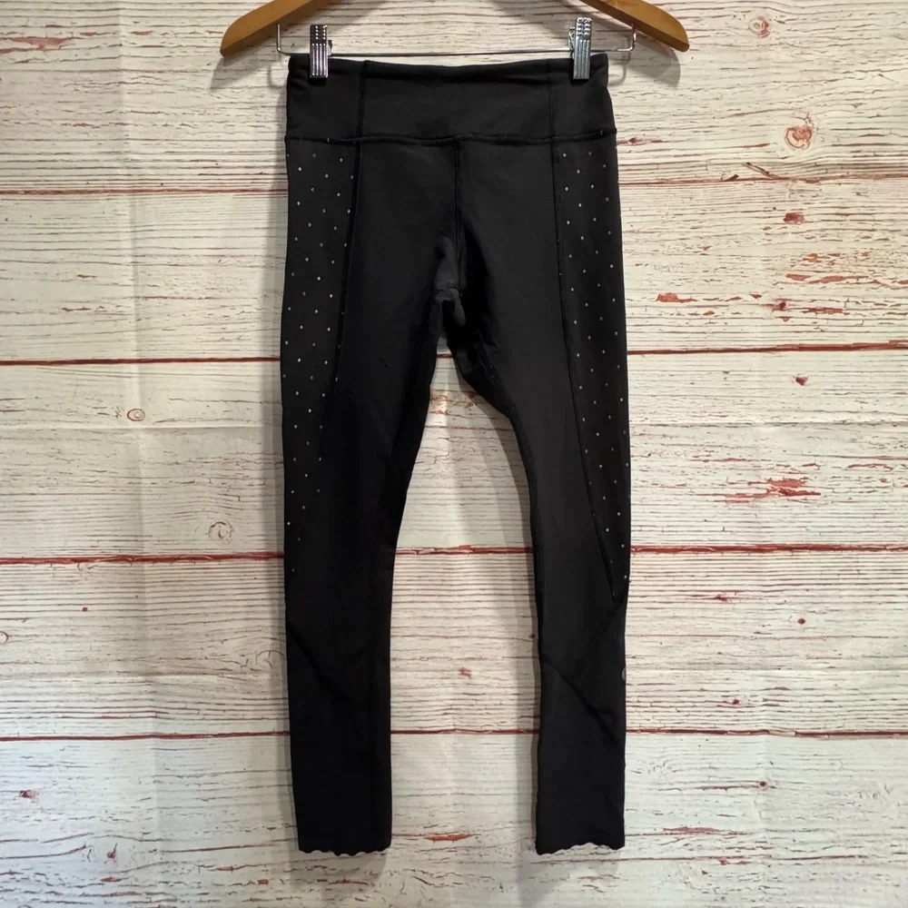 Lululemon Tight Stuff Tight Reflective in Black / Night Fall Black Tricolor Sz 4 - Picture 12 of 14